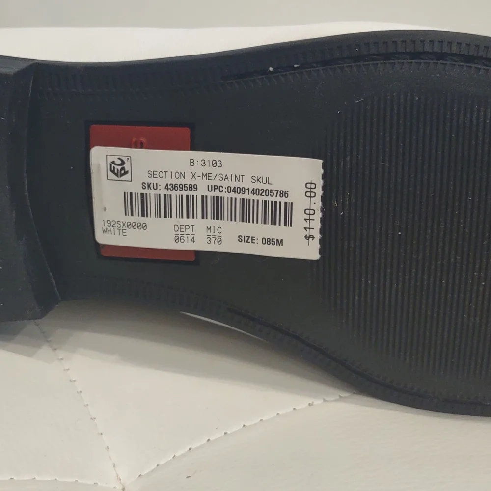 Section X white leather skull crossbone men's dress loafer shoes saint Slip On - Picture 7 of 8